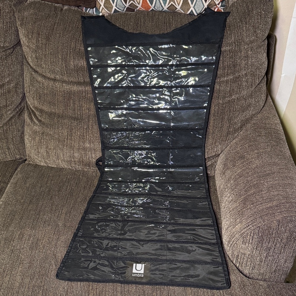 Umbra Black Jewelry dress shaped Organizer with Clear Pockets